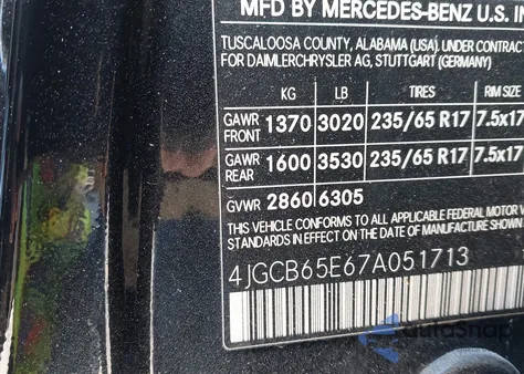 2007 Mercedes-Benz R 350 4Matic from USA, damaged, VIN 4JGCB65E67A051713